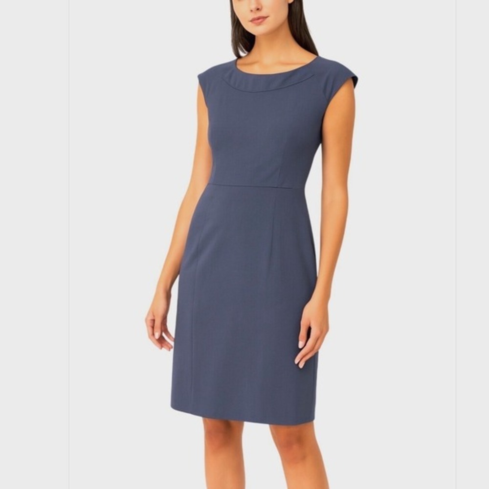 The Limited Collection Slate Blue Sheath Dress Sleeveless 8T Workwear Chic 64-35
